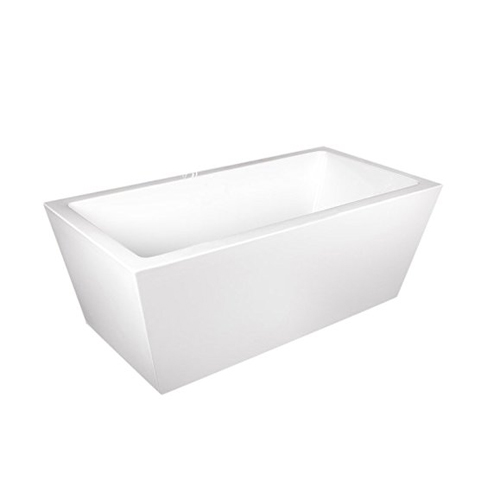 Empava 63" Contemporary Bathroom Freestanding White Color Acrylic Bathtub Soaking SPA Tub