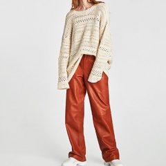 Retro Open Hollow Loose Sweater