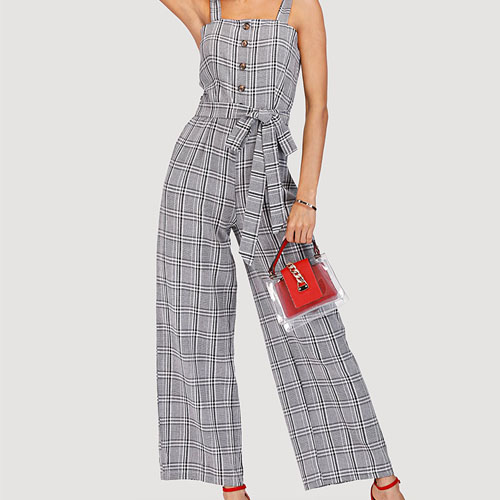 Plaid Suit For Retro Suit Jumpsuit