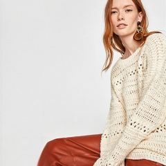 Retro Open Hollow Loose Sweater