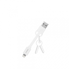 Keychain Sync and Charge USB data cable with 8-pin connector for Apple, MFI