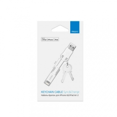 Keychain Sync and Charge USB data cable with 8-pin connector for Apple, MFI