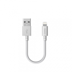 ALUM SHORT USB data cable with 8-pin connector for Apple, MFI