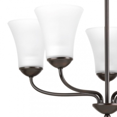 Classic Collection - 3 Light Chandelier With Etched Glass Shade - Progress Lighting