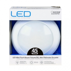 LED 13 Inch Round Edge Lit Flush Ceiling Fixture - 15 Watt - 1050 Lumens - Nickel Trim - Feit Electric