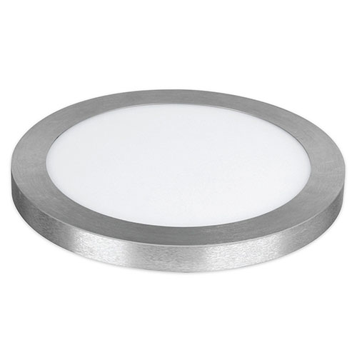 LED 13 Inch Round Edge Lit Flush Ceiling Fixture - 15 Watt - 1050 Lumens - Nickel Trim - Feit Electric