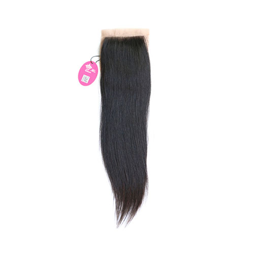 Basis Sluiting Braziliaanse Virgin Haar Human Straight 4X3.5 Zwitserse Kant met Gebleekte Knopen Gratis deel Stijl