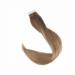 Tape in Haar Balayage Kleur 100% Echt Remy Human Hair Extensions 20 stks 50g Per Pakket Naadloze tape op Haar