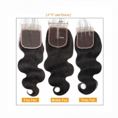 Haar Peruaanse Body Wave Sluiting met Baby Haar 130% dichtheid 4x4 Menselijk Haar Vetersluiting Natuurlijke Kleur Remy Haar sluiting