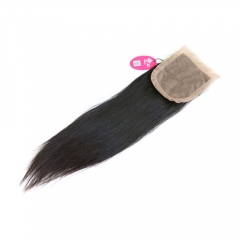 Basis Sluiting Braziliaanse Virgin Haar Human Straight 4X3.5 Zwitserse Kant met Gebleekte Knopen Gratis deel Stijl