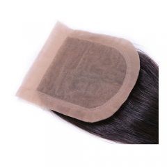 Basis Sluiting Braziliaanse Virgin Haar Human Straight 4X3.5 Zwitserse Kant met Gebleekte Knopen Gratis deel Stijl