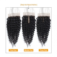 Haar Indian Body Wave Sluiting met Baby Haar 8-20 inch Remy Sluiting Natuurlijke Kleur Menselijk Haar Vetersluiting 1 ST alleen