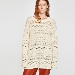 Retro Open Hollow Loose Sweater