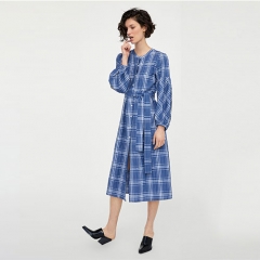 2018 New Women's Plaid Long Edition Shirt