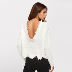 Scallop Back Sex Raw Edge Jumper