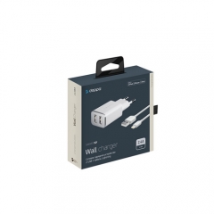 2 USB wall charger 2.4А, data cable with lightning connector, MFI