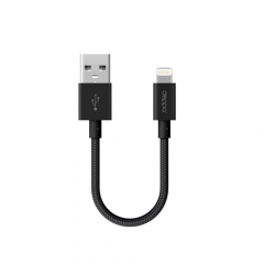 ALUM SHORT USB data cable with 8-pin connector for Apple, MFI