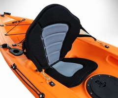 Deluxe Molded Foam Kayak Seat with Zipper Storage Back Pack Fishing Rod Holder