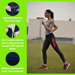 FitBelt - Top Quality Premium Running Belt & Top Rated Fitness workout belt for women and men - 2-IN-1 colors flipbelt + 2 Free Gifts - Lock laces for