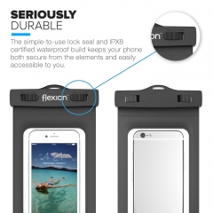 Flexion™ Waterproof Case [Kinetic Series] for Apple iPhone 6 5S 5C 5, Galaxy S6 and S6 Edge S5 S4 - Universal Waterproof Pouch with Touch Resp