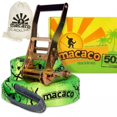 Macaco Slackline 52ft (16m) x 2in Incl Ratchet, Bag and 'How to Slackline' Booklet!