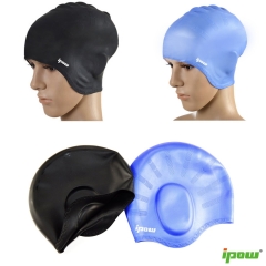 2 Pack,Ipow® premium Waterproof earmuffs Silicone Swim Cap for Men and Women to Keep Hair Dry With Beautiful Design Highly Elastic & Durability for Sh