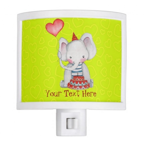 Baby Birthday Elephant Night Light