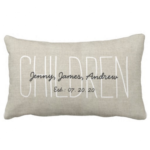 Linen Look Children Personalized Keepsake Pillow