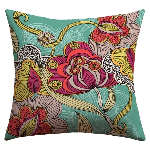 DENY Designs Valentina Ramos Hello Birds Outdoor Throw Pillow, 18 by 18-Inch