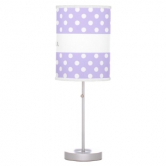 Purple Polka Dots Custom Name V085 Lamp