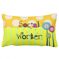 Whimsical Social Worker Pillow