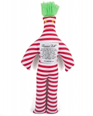 Thick Red & White Stripes, Green Hair - Stress Relief, Gag Gift