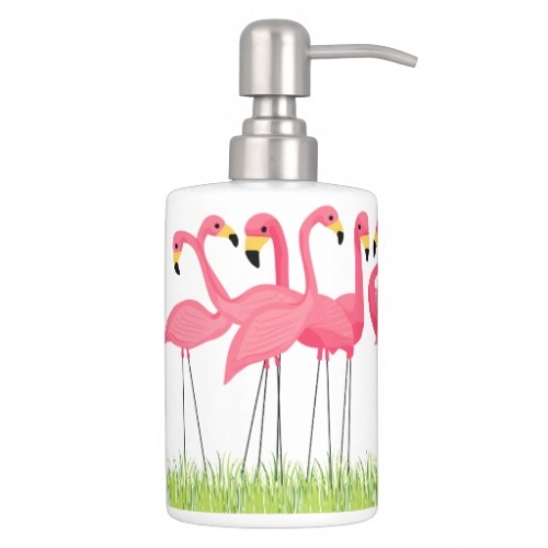 Cuban Pink Flamingos Toothbrush Holder