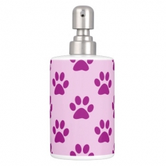 Cute Pink & Purple Puppy Paw Print Pattern Toothbrush Holders