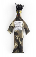 Traditional Army Camo , Black Hair - Stress Relief, Gag Gift