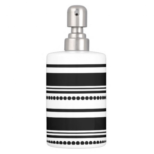 Black and White Dots, Stripes Bath Accessory Set