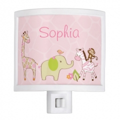 Safari Girl Jungle Animal Night Light