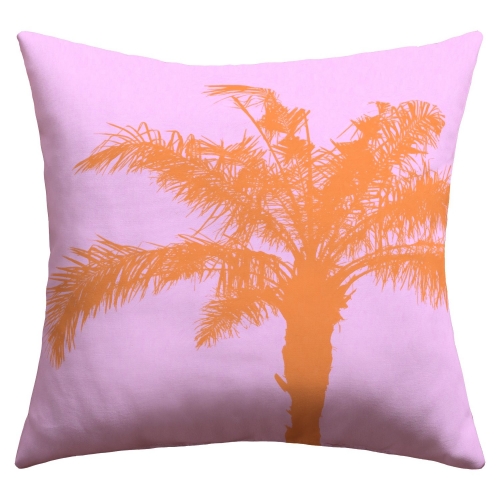 Orange Palm Outdoor Throw Pillow