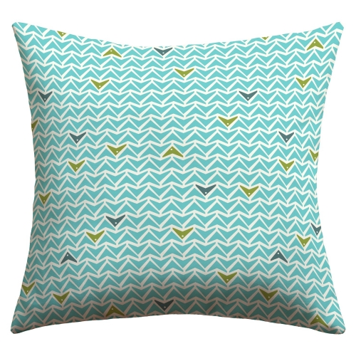 "Take Flight Aqua" Outdoor Throw Pillow