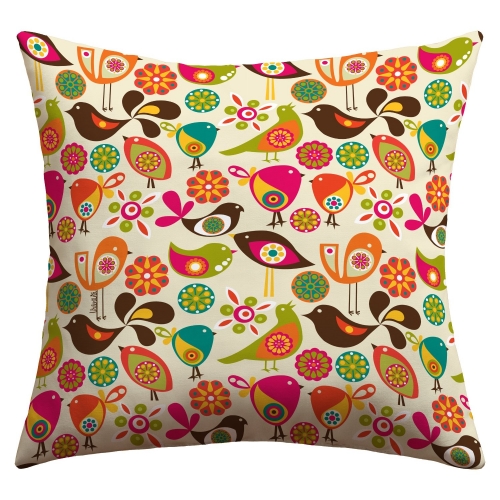 Valentina Ramos Hello Birds Outdoor Throw Pillow, 18 by 18-Inch