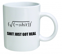 Funny Mug - Shit Just Got Real, Math Equation- 11 OZ Coffee Mugs - Funny Inspirational and sarcasm - By A Mug To Keep TM