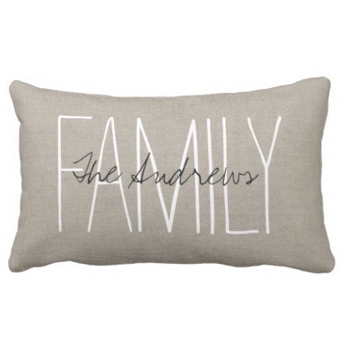 Rustic Chic Family Monogram Throw Pillows