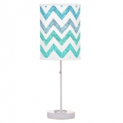 Girly Summer Sea Teal Turquoise Glitter Chevron Lamps