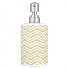 Yellow, Gray, White Chevron Stripe Bathroom Set