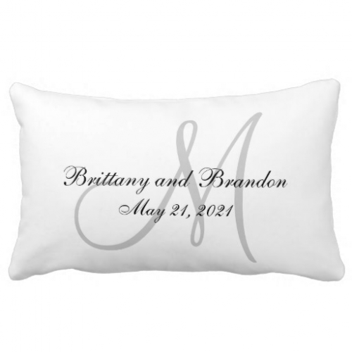 Gray Monogram Wedding Pillows