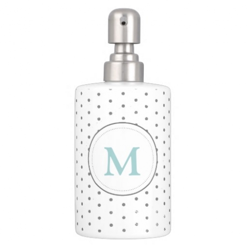 Tiny Gray Polka Dots Monogrammed Bath Set