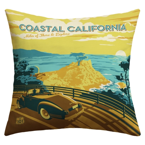 Coastal California Outdoor Throw Pillow