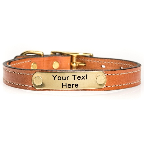 Personalized English Bridle Leather Dog Collar