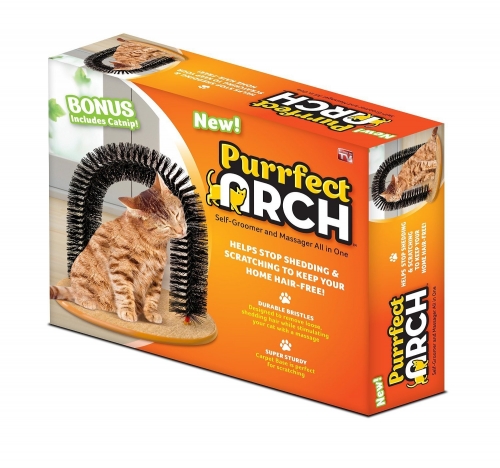 Purrfect Arch Self Groomer with Bag of Catnip, Cat Grooming Arch