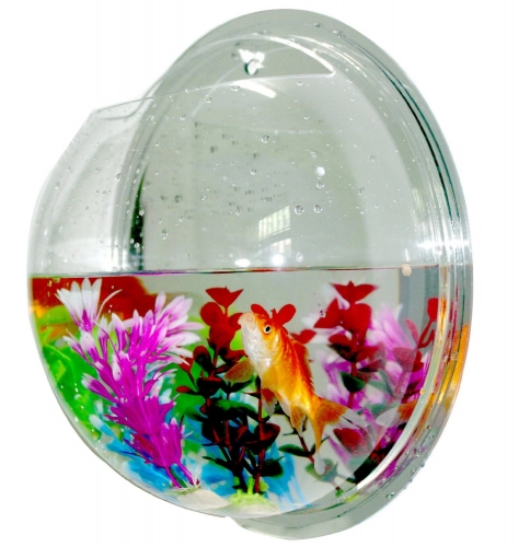 Microtimes Wall Hanging Fish Bowls Mount Bubble Aquarium Acrylic Fish Tank